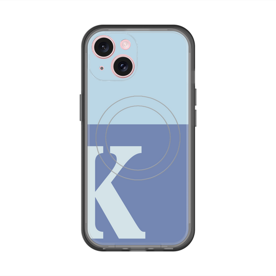 スリムプロテクションプレミアムケース with MagSafe［ オリジナル - initial two tone - K blue ］