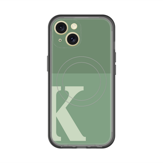 スリムプロテクションプレミアムケース with MagSafe［ オリジナル - initial two tone - K green ］