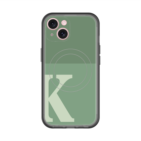 スリムプロテクションプレミアムケース with MagSafe［ オリジナル - initial two tone - K green ］