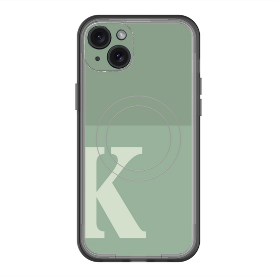 スリムプロテクションプレミアムケース with MagSafe［ オリジナル - initial two tone - K green ］