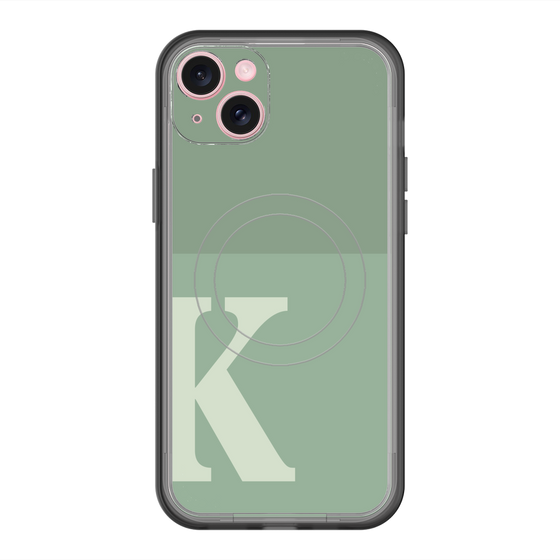 スリムプロテクションプレミアムケース with MagSafe［ オリジナル - initial two tone - K green ］