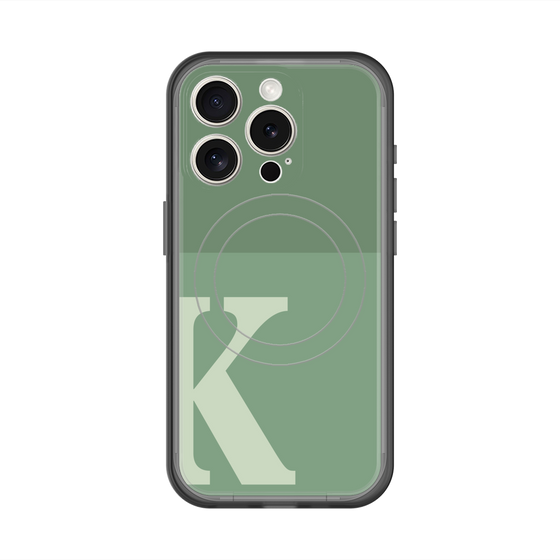 スリムプロテクションプレミアムケース with MagSafe［ オリジナル - initial two tone - K green ］