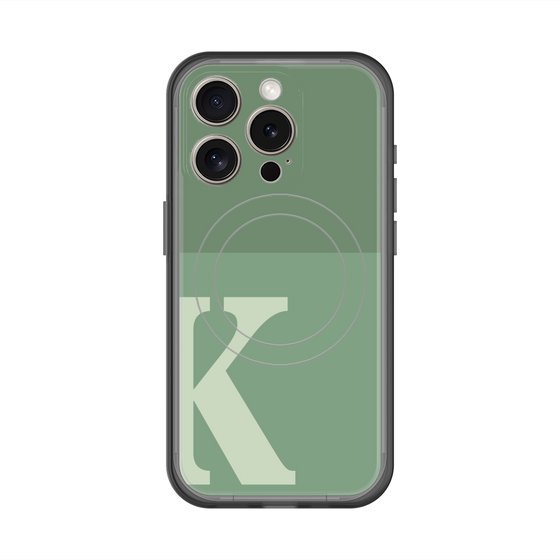 スリムプロテクションプレミアムケース with MagSafe［ オリジナル - initial two tone - K green ］