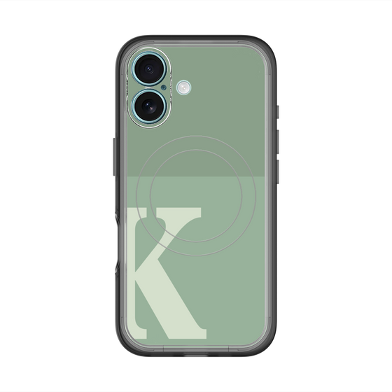スリムプロテクションプレミアムケース with MagSafe［ オリジナル - initial two tone - K green ］