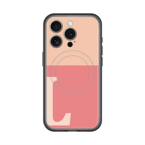 スリムプロテクションプレミアムケース with MagSafe［ オリジナル - initial two tone - L pink ］