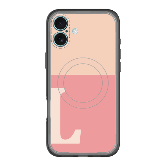 スリムプロテクションプレミアムケース with MagSafe［ オリジナル - initial two tone - L pink ］