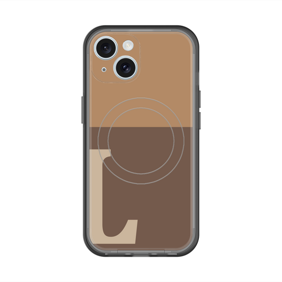 スリムプロテクションプレミアムケース with MagSafe［ オリジナル - initial two tone - L brown ］