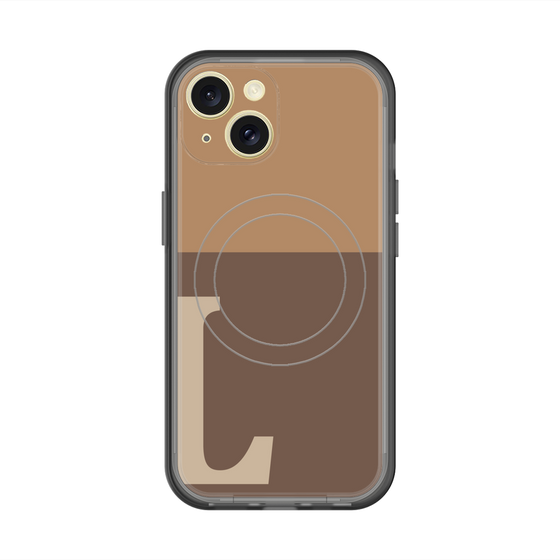スリムプロテクションプレミアムケース with MagSafe［ オリジナル - initial two tone - L brown ］