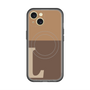 スリムプロテクションプレミアムケース with MagSafe［ オリジナル - initial two tone - L brown ］