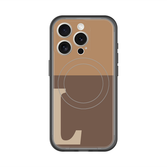 スリムプロテクションプレミアムケース with MagSafe［ オリジナル - initial two tone - L brown ］