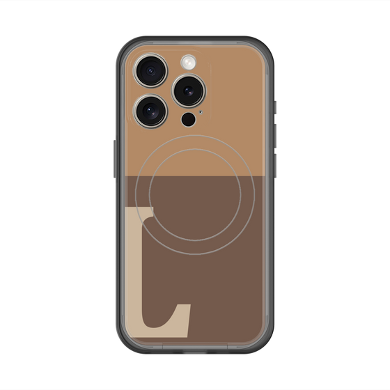 スリムプロテクションプレミアムケース with MagSafe［ オリジナル - initial two tone - L brown ］