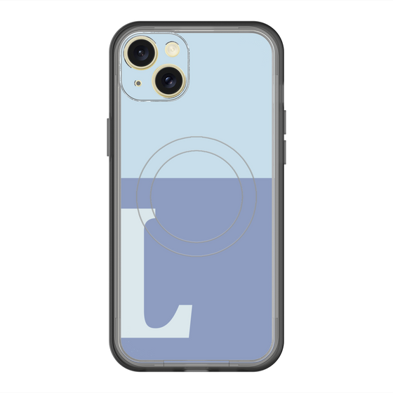 スリムプロテクションプレミアムケース with MagSafe［ オリジナル - initial two tone - L blue ］