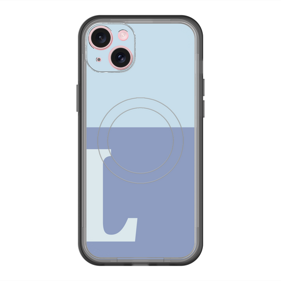 スリムプロテクションプレミアムケース with MagSafe［ オリジナル - initial two tone - L blue ］