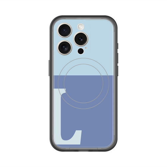 スリムプロテクションプレミアムケース with MagSafe［ オリジナル - initial two tone - L blue ］
