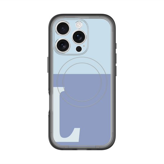 スリムプロテクションプレミアムケース with MagSafe［ オリジナル - initial two tone - L blue ］