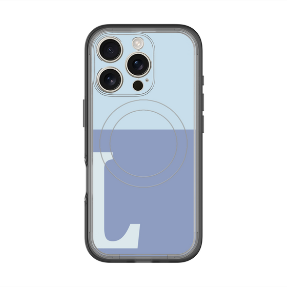 スリムプロテクションプレミアムケース with MagSafe［ オリジナル - initial two tone - L blue ］