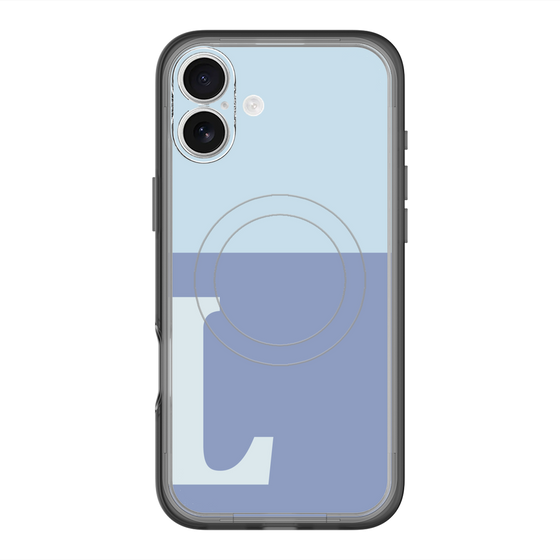 スリムプロテクションプレミアムケース with MagSafe［ オリジナル - initial two tone - L blue ］