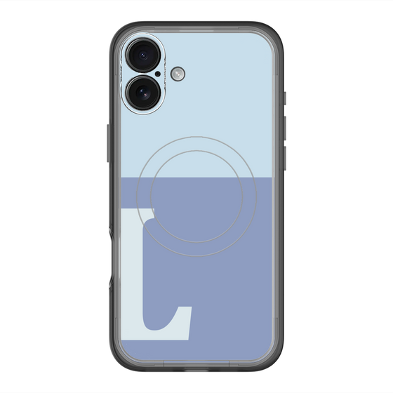 スリムプロテクションプレミアムケース with MagSafe［ オリジナル - initial two tone - L blue ］
