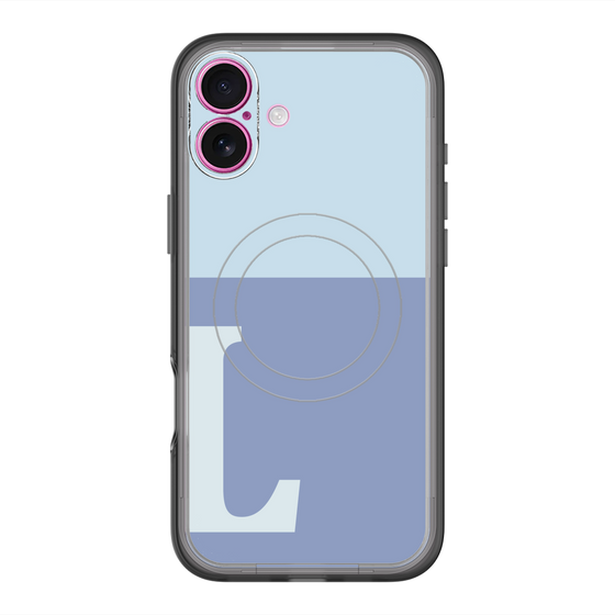 スリムプロテクションプレミアムケース with MagSafe［ オリジナル - initial two tone - L blue ］