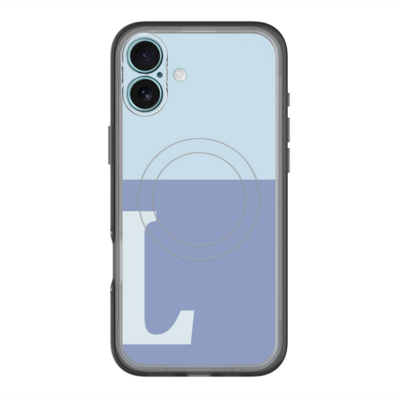スリムプロテクションプレミアムケース with MagSafe［ オリジナル - initial two tone - L blue ］