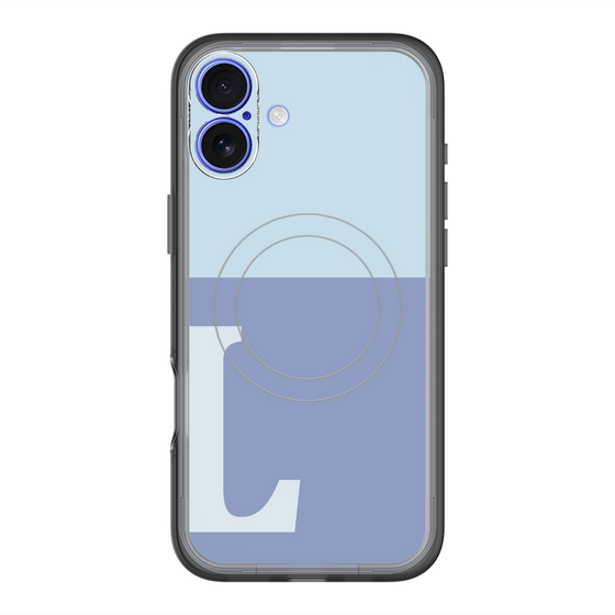 スリムプロテクションプレミアムケース with MagSafe［ オリジナル - initial two tone - L blue ］
