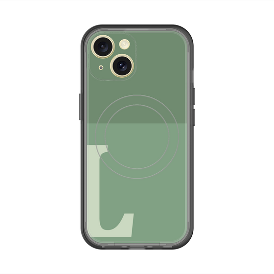 スリムプロテクションプレミアムケース with MagSafe［ オリジナル - initial two tone - L green ］