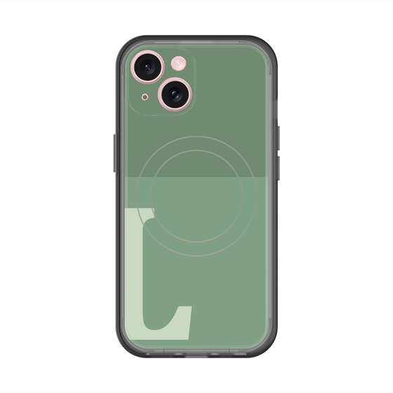 スリムプロテクションプレミアムケース with MagSafe［ オリジナル - initial two tone - L green ］