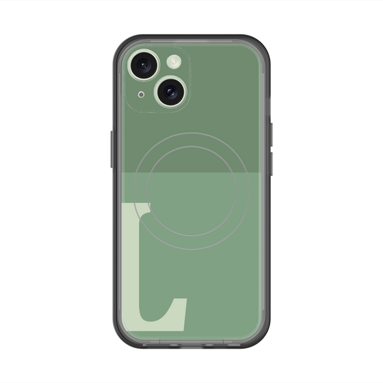 スリムプロテクションプレミアムケース with MagSafe［ オリジナル - initial two tone - L green ］