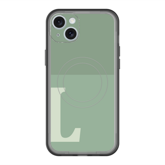 スリムプロテクションプレミアムケース with MagSafe［ オリジナル - initial two tone - L green ］
