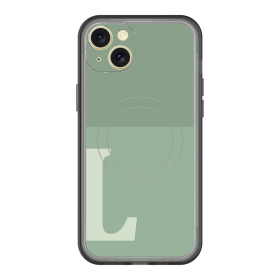 スリムプロテクションプレミアムケース with MagSafe［ オリジナル - initial two tone - L green ］