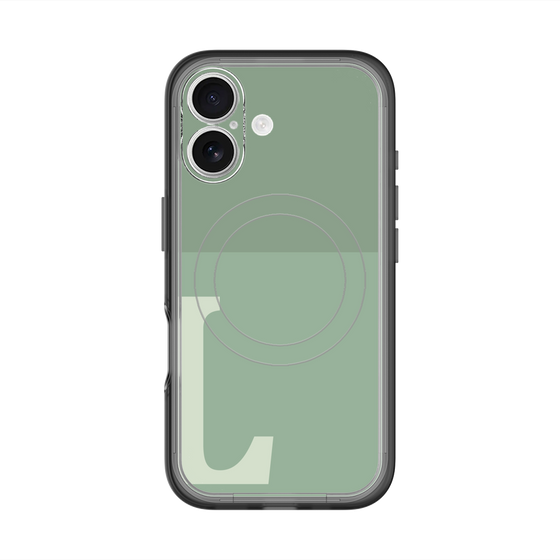 スリムプロテクションプレミアムケース with MagSafe［ オリジナル - initial two tone - L green ］