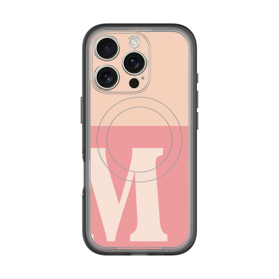 スリムプロテクションプレミアムケース with MagSafe［ オリジナル - initial two tone - M pink ］