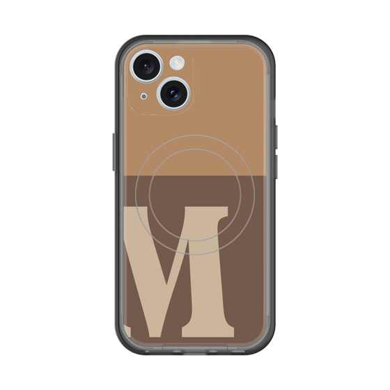 スリムプロテクションプレミアムケース with MagSafe［ オリジナル - initial two tone - M brown ］