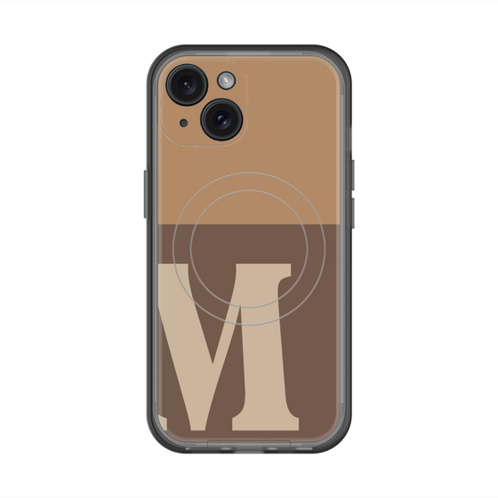 スリムプロテクションプレミアムケース with MagSafe［ オリジナル - initial two tone - M brown ］