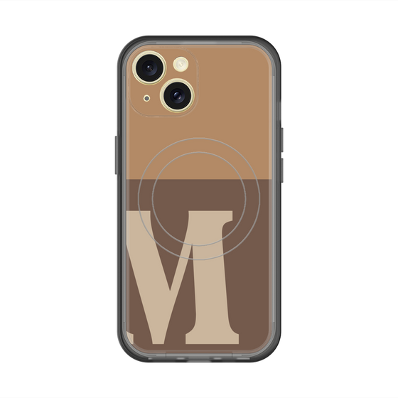 スリムプロテクションプレミアムケース with MagSafe［ オリジナル - initial two tone - M brown ］