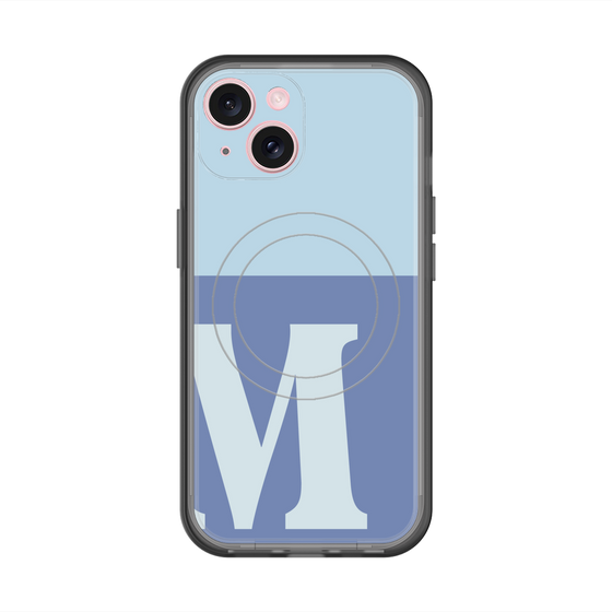 スリムプロテクションプレミアムケース with MagSafe［ オリジナル - initial two tone - M blue ］