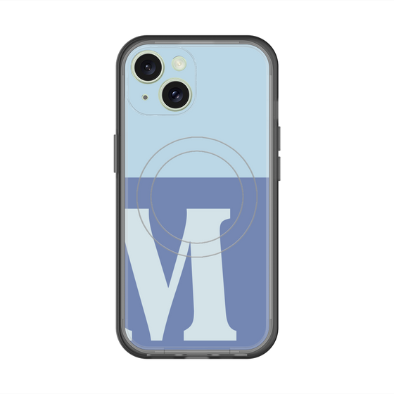スリムプロテクションプレミアムケース with MagSafe［ オリジナル - initial two tone - M blue ］