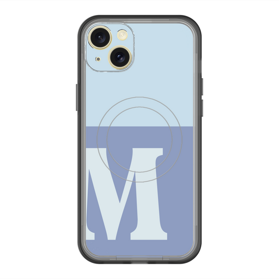 スリムプロテクションプレミアムケース with MagSafe［ オリジナル - initial two tone - M blue ］