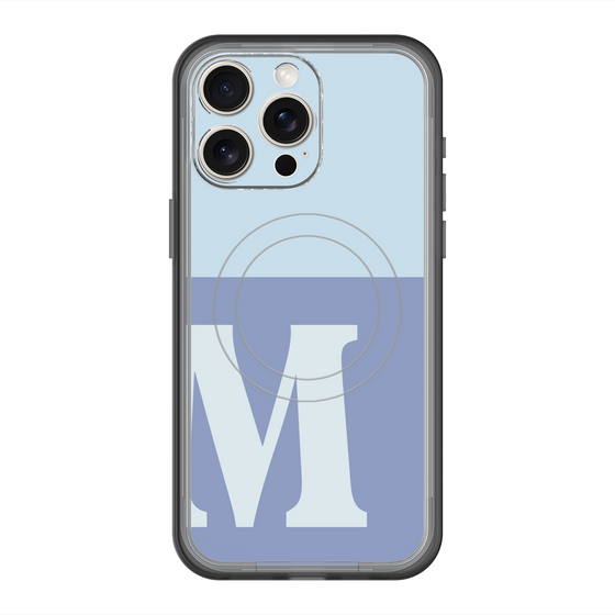 スリムプロテクションプレミアムケース with MagSafe［ オリジナル - initial two tone - M blue ］