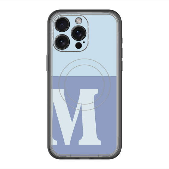 スリムプロテクションプレミアムケース with MagSafe［ オリジナル - initial two tone - M blue ］