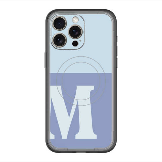 スリムプロテクションプレミアムケース with MagSafe［ オリジナル - initial two tone - M blue ］
