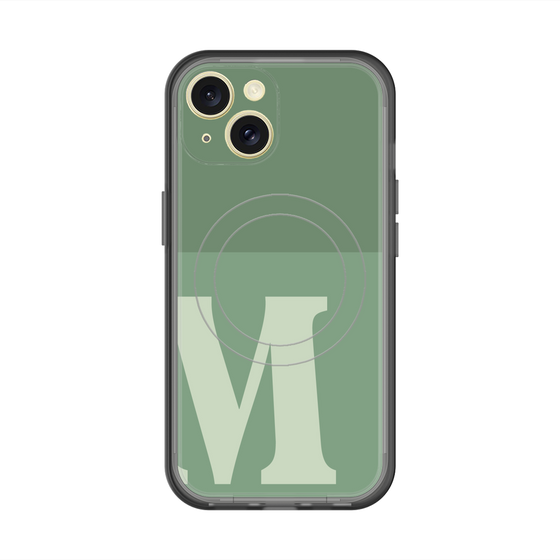 スリムプロテクションプレミアムケース with MagSafe［ オリジナル - initial two tone - M green ］