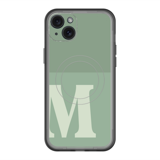 スリムプロテクションプレミアムケース with MagSafe［ オリジナル - initial two tone - M green ］