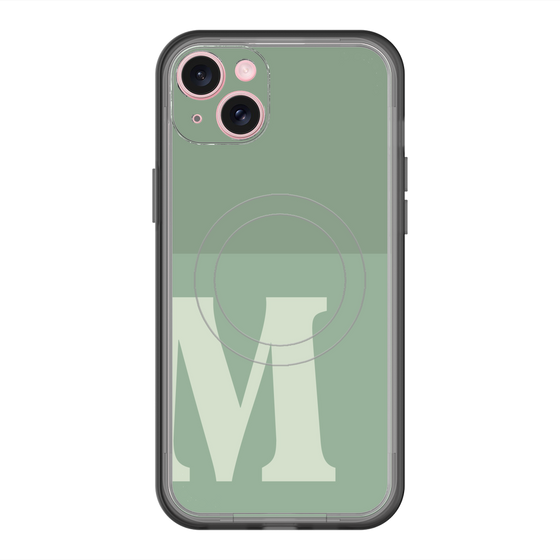 スリムプロテクションプレミアムケース with MagSafe［ オリジナル - initial two tone - M green ］