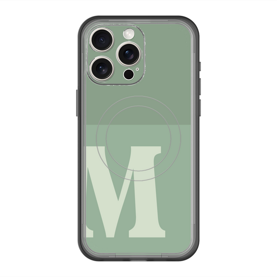 スリムプロテクションプレミアムケース with MagSafe［ オリジナル - initial two tone - M green ］