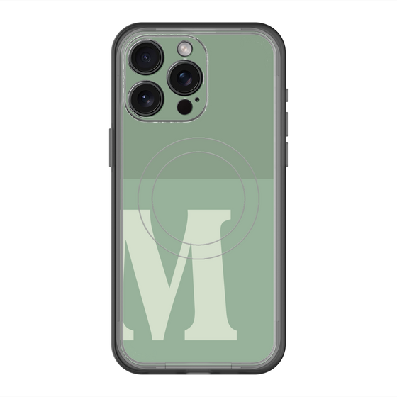 スリムプロテクションプレミアムケース with MagSafe［ オリジナル - initial two tone - M green ］