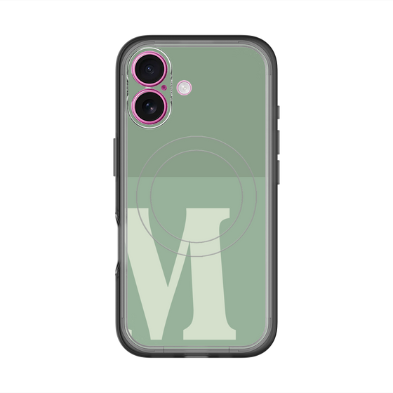 スリムプロテクションプレミアムケース with MagSafe［ オリジナル - initial two tone - M green ］
