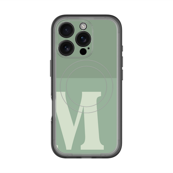 スリムプロテクションプレミアムケース with MagSafe［ オリジナル - initial two tone - M green ］