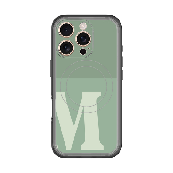 スリムプロテクションプレミアムケース with MagSafe［ オリジナル - initial two tone - M green ］