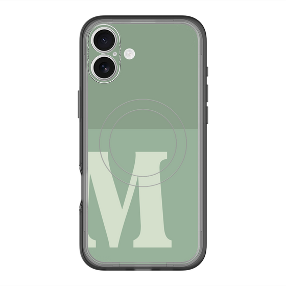 スリムプロテクションプレミアムケース with MagSafe［ オリジナル - initial two tone - M green ］